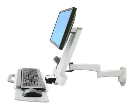 Ergotron 200 Series Combo Arm Braccio a Muro Bianco per Monitor Fino a 24