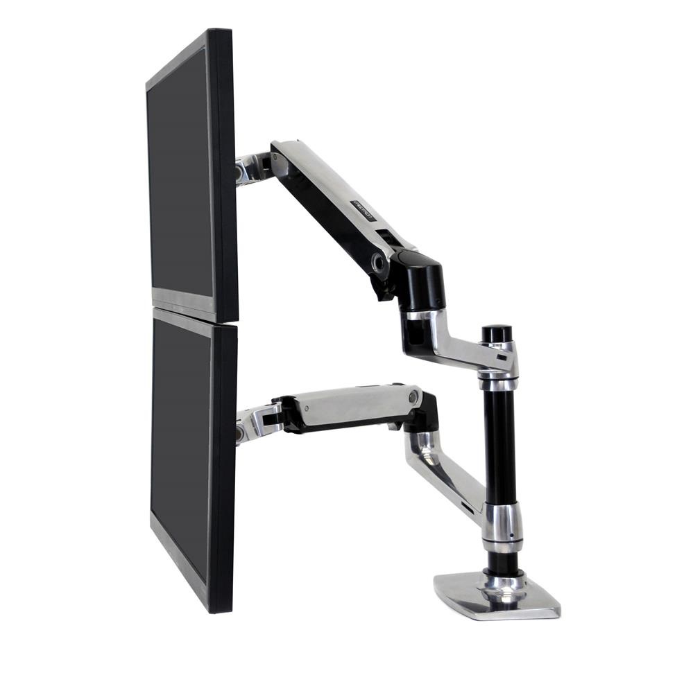 Ergotron LX Series Dual Stacking Arm - Supporto da Tavolo per 2 Monitor fino a 61 cm (24