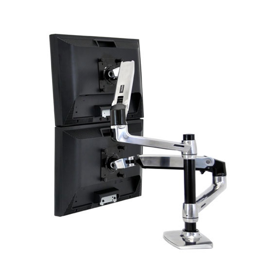 Ergotron LX Series Dual Stacking Arm - Supporto da Tavolo per 2 Monitor fino a 61 cm (24