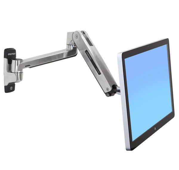 Ergotron LX HD Sit-Stand Supporto Monitor da Parete Argento per Schermi Fino a 116,8 cm (46