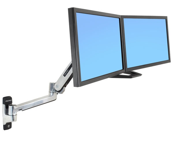 Ergotron LX HD Sit-Stand Supporto Monitor da Parete Argento per Schermi Fino a 116,8 cm (46
