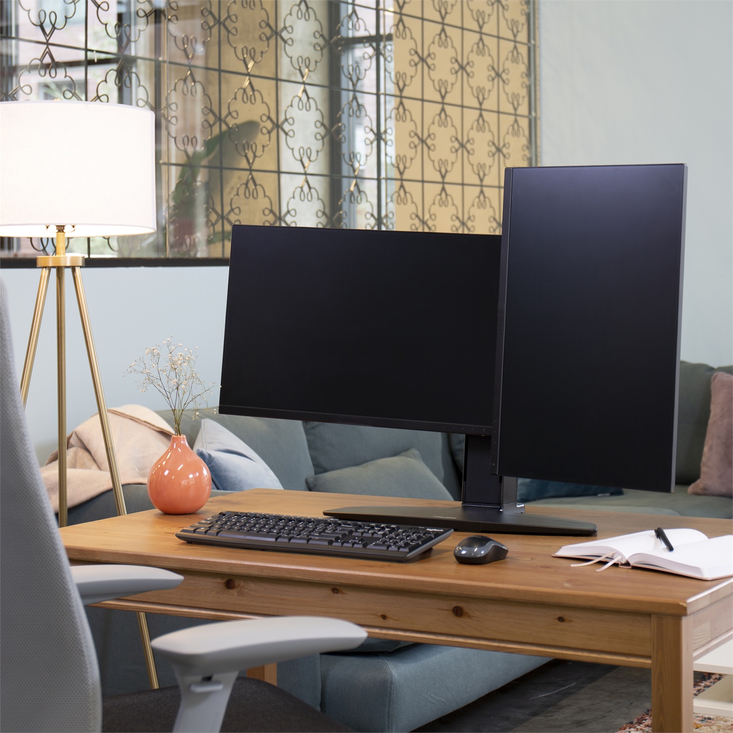 Ergotron Neo Flex Dual Monitor Lift Stand - Supporto da Tavolo per Doppio Monitor fino a 24,5