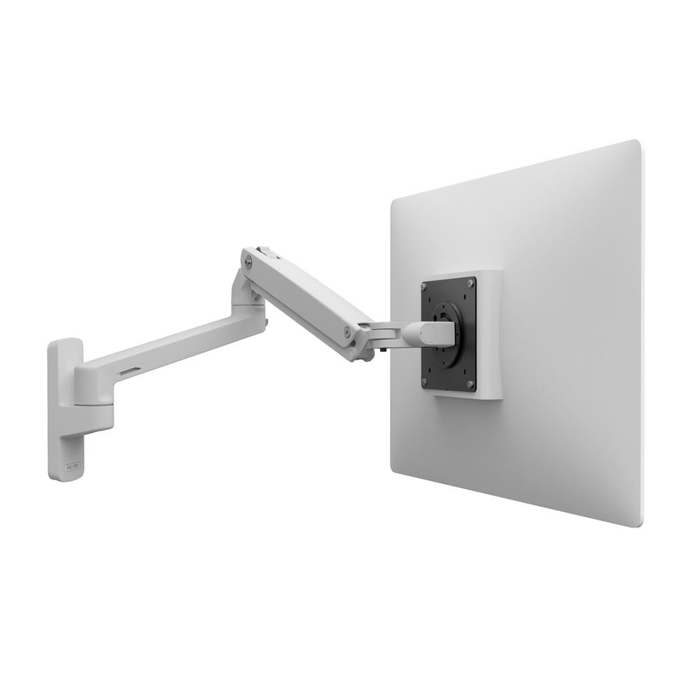 Ergotron MXV Wall Monitor Arm - Supporto a parete per monitor a schermo piatto 86,4 cm (34 pollici), Bianco, Capacità 9100 kg, Regolazione altezza e inclinazione