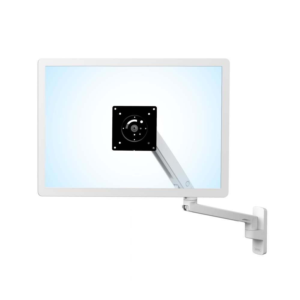Ergotron MXV Wall Monitor Arm - Supporto a parete per monitor a schermo piatto 86,4 cm (34 pollici), Bianco, Capacità 9100 kg, Regolazione altezza e inclinazione