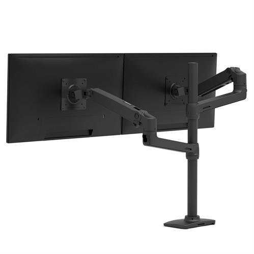 Ergotron LX Dual Stacking Arm Supporto da Tavolo per Monitor Fino a 40'' (101,6 cm) con Altezza Regolabile, Nero Opaco