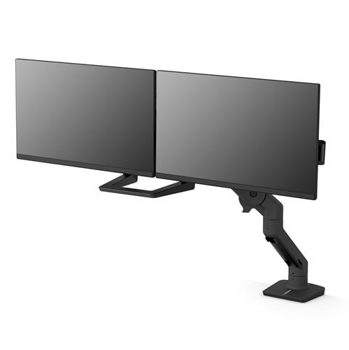 Ergotron HX Series 45-476-224 Supporto da Scrivania per Monitor Doppio fino a 32 Pollici, Capacità 16 kg, VESA 75x75/100x100, Regolazione Altezza, Nero Opaco