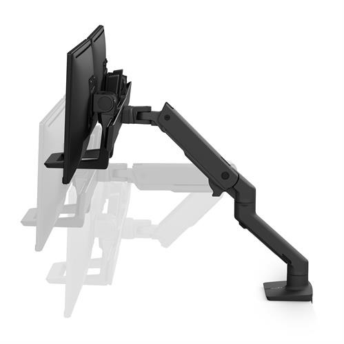 Ergotron HX Series 45-476-224 Supporto da Scrivania per Monitor Doppio fino a 32 Pollici, Capacità 16 kg, VESA 75x75/100x100, Regolazione Altezza, Nero Opaco