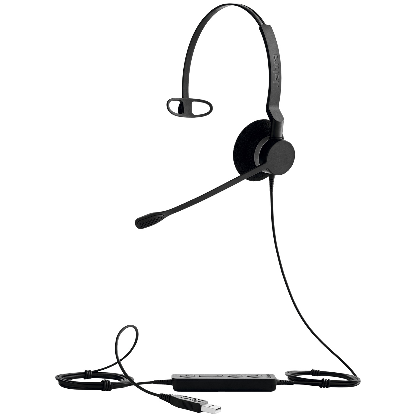 Jabra Biz 2300 Cuffie Mono On-Ear Cablato USB Tipo A con Cancellazione del Rumore e Certificazione Skype for Business - Nero