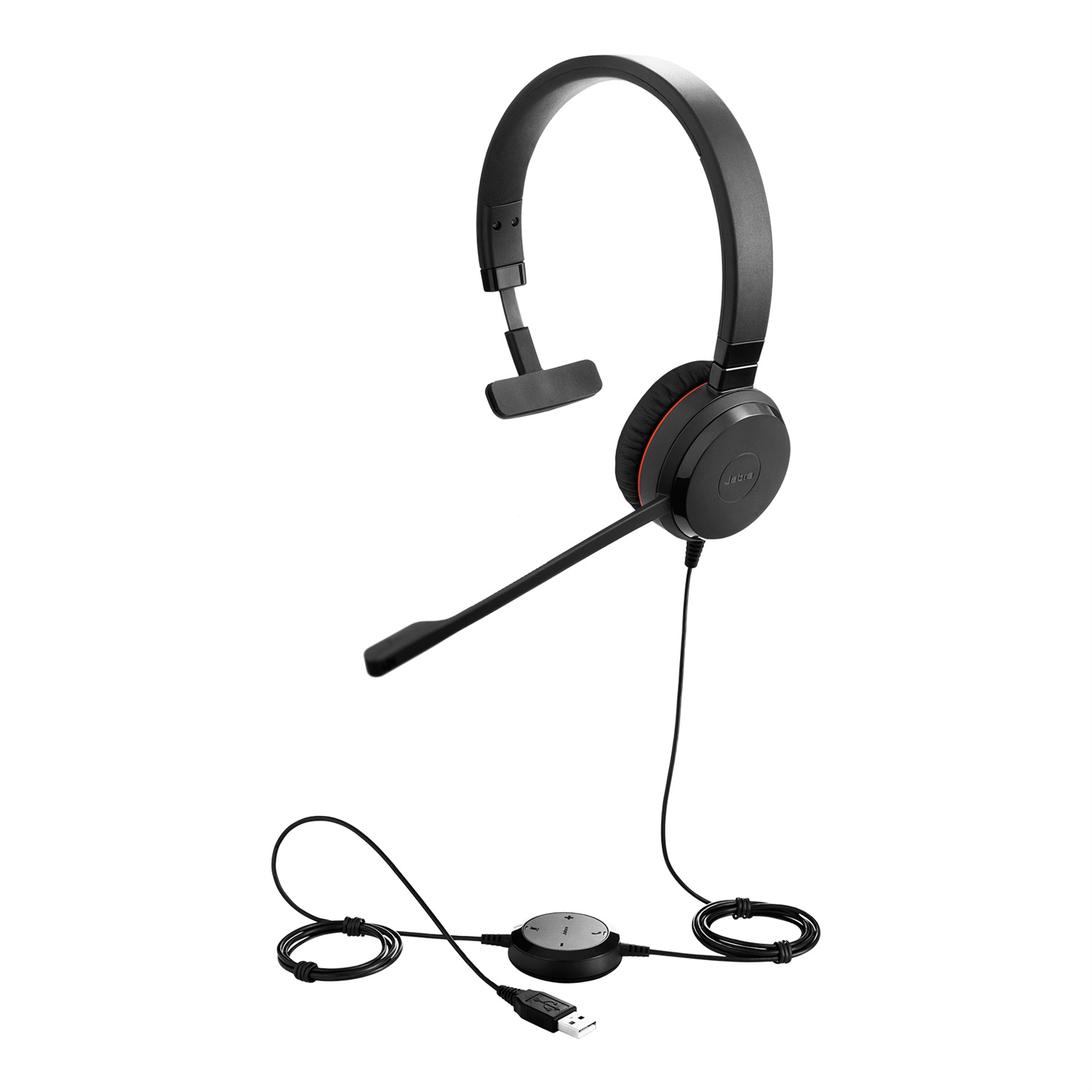 Jabra Evolve 30 MS Cuffie Mono USB-A Ottimizzate per Microsoft Teams con Cancellazione Passiva del Rumore e Microfono