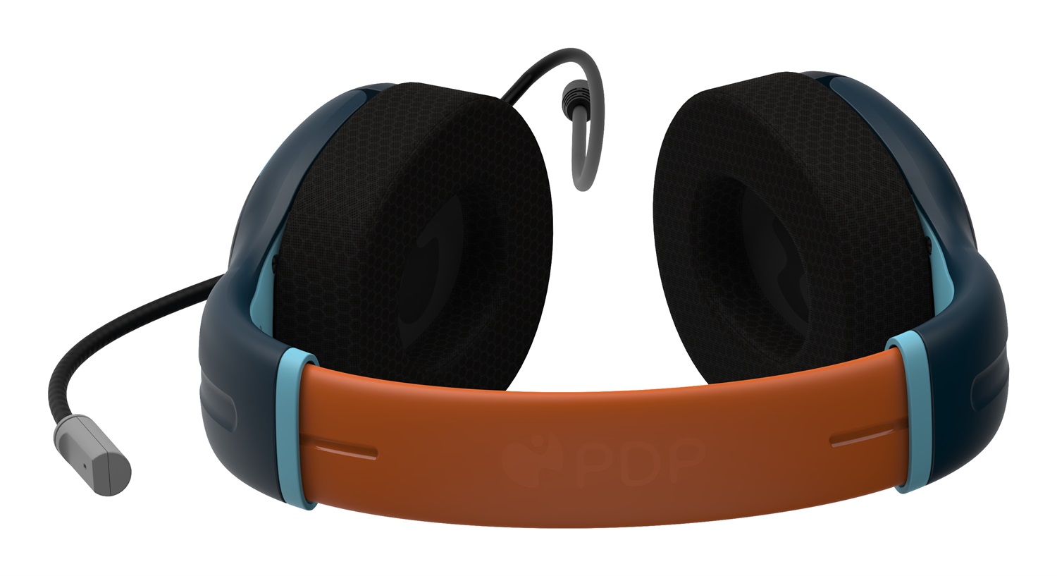 PDP Airlite Glow Auricolare Cablato Gaming Circumaurale Nero, Blu, Arancione con Driver da 40 mm e Microfono Integrato