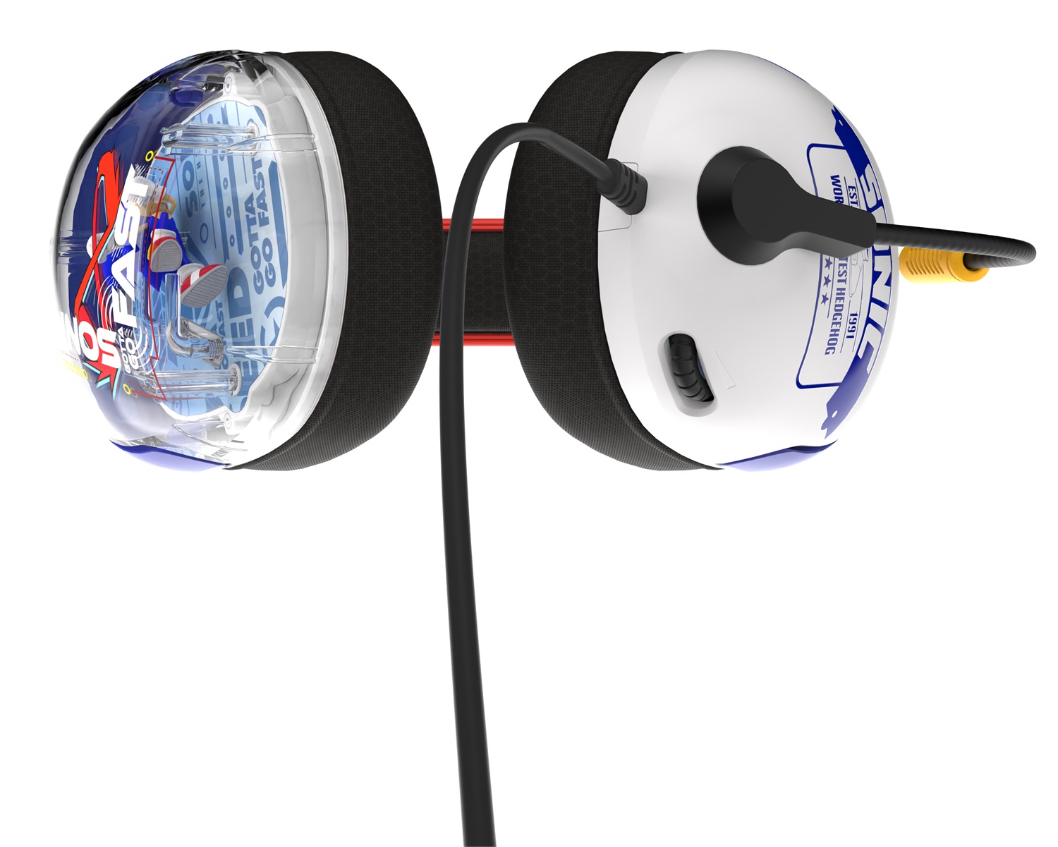 PDP REALMz Auricolare Cablato AIRLITE Sonic per Nintendo Switch - Nero, Blu, Rosso, Bianco con Driver da 40 mm e Figurina da Collezione