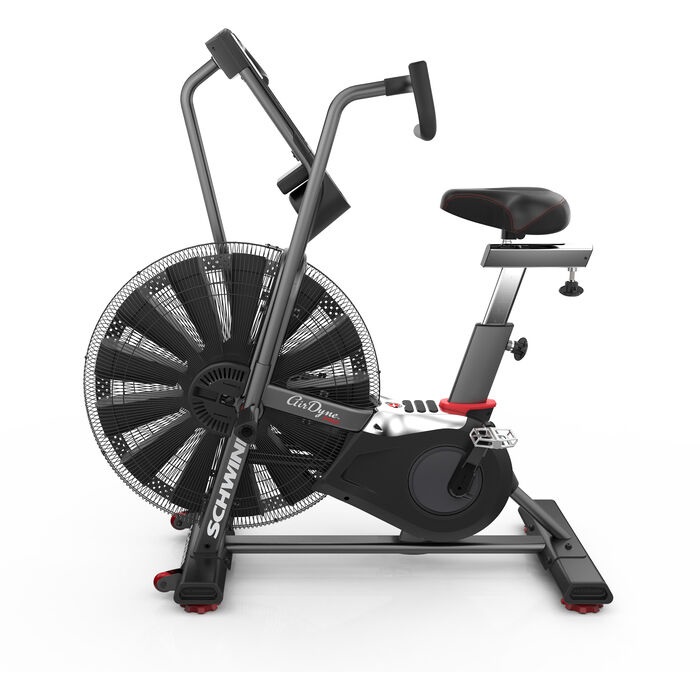 Schwinn Airdyne AD8 Bicicletta da spinning con resistenza ad aria, sistema di frenaggio a ventola, console LCD e 9 programmi di allenamento