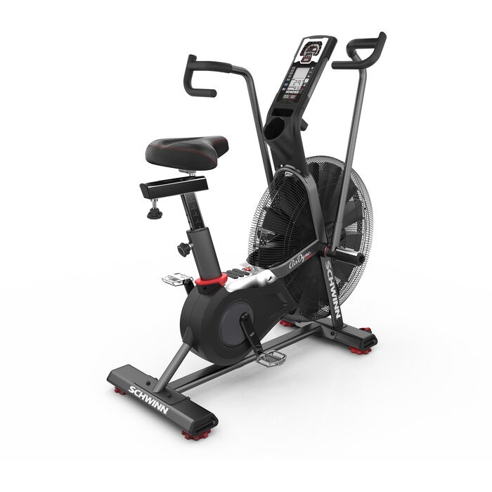 Schwinn Airdyne AD8 Bicicletta da spinning con resistenza ad aria, sistema di frenaggio a ventola, console LCD e 9 programmi di allenamento