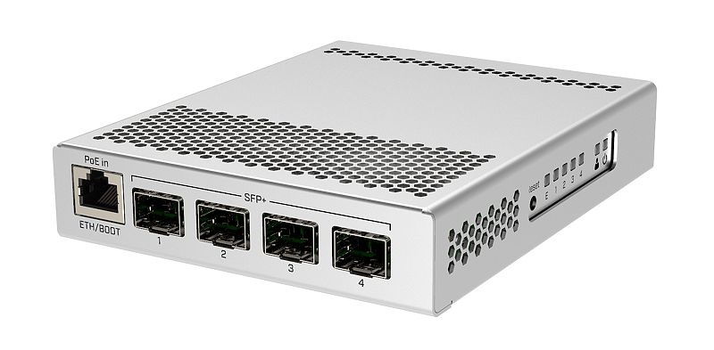 Mikrotik CRS305-1G-4S IN Switch di Rete Gestito Gigabit Ethernet (1x Gigabit, 4x SFP , 512MB, PoE, Bianco)