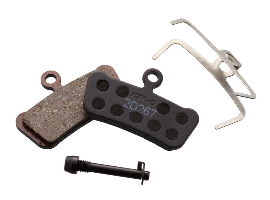 SRAM Coppia Pastiglie Freno Organiche per Guide e Trail con Supporto in Acciaio - Include Molla e Spina di Montaggio