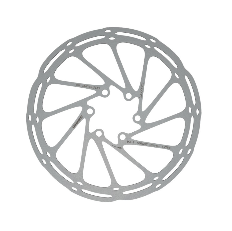 Sram Rotor Centerline Disco Freno Unisex 203mm - Grigio, Design a Linea Centrale per Maggiore Efficienza e Potenza Frenante