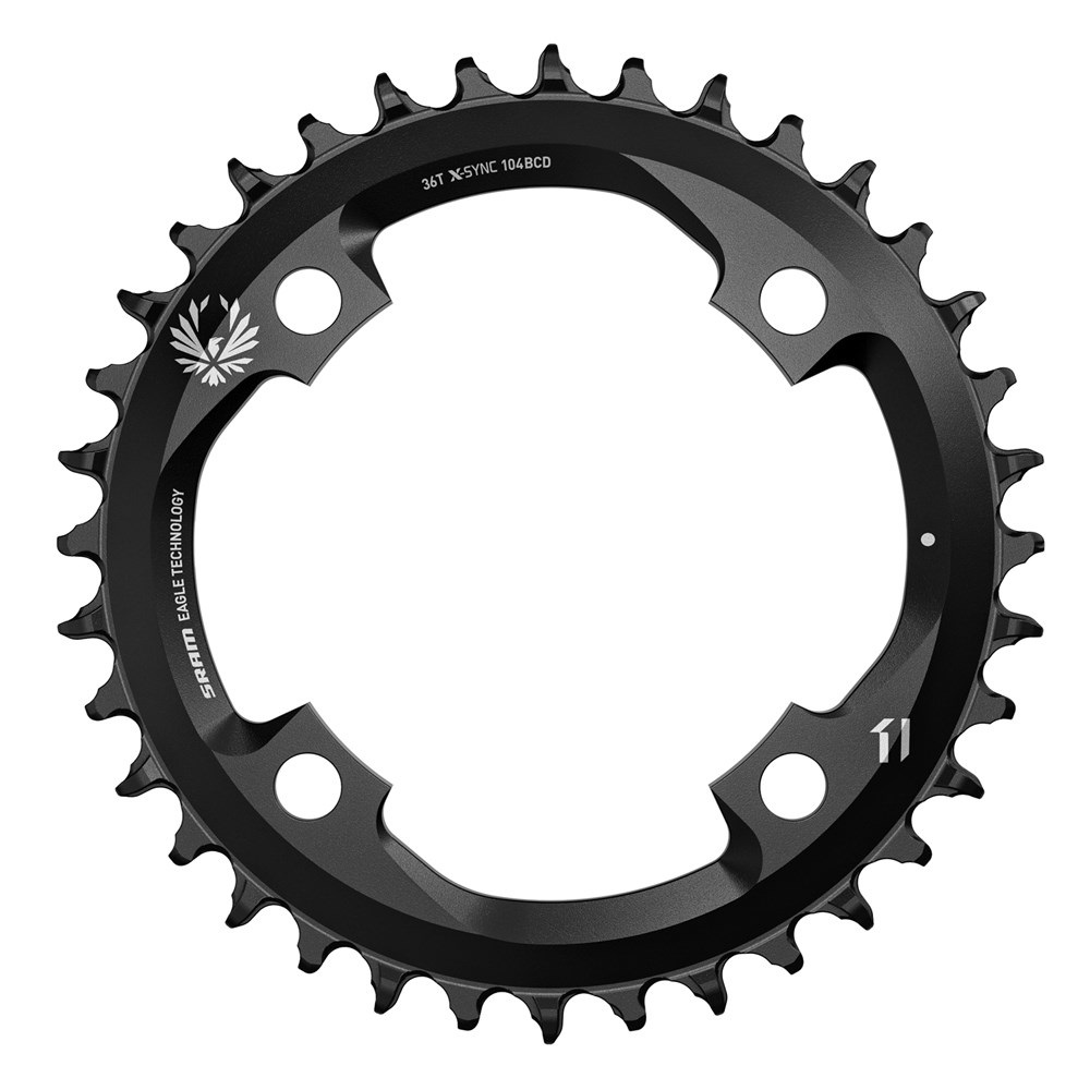 SRAM X-Sync 2 Corona 36 Denti BCD 104mm per 11 e 12 Velocità - Nero/Argento