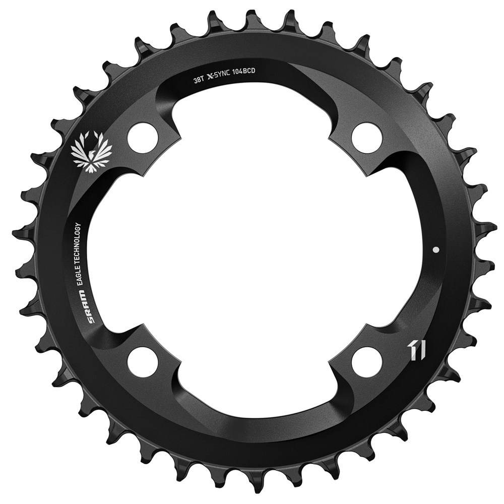 SRAM X-Sync Corona 38 Denti BCD 104mm - Compatibile 11/12V e Powermeter Quarq XX1 - Nero