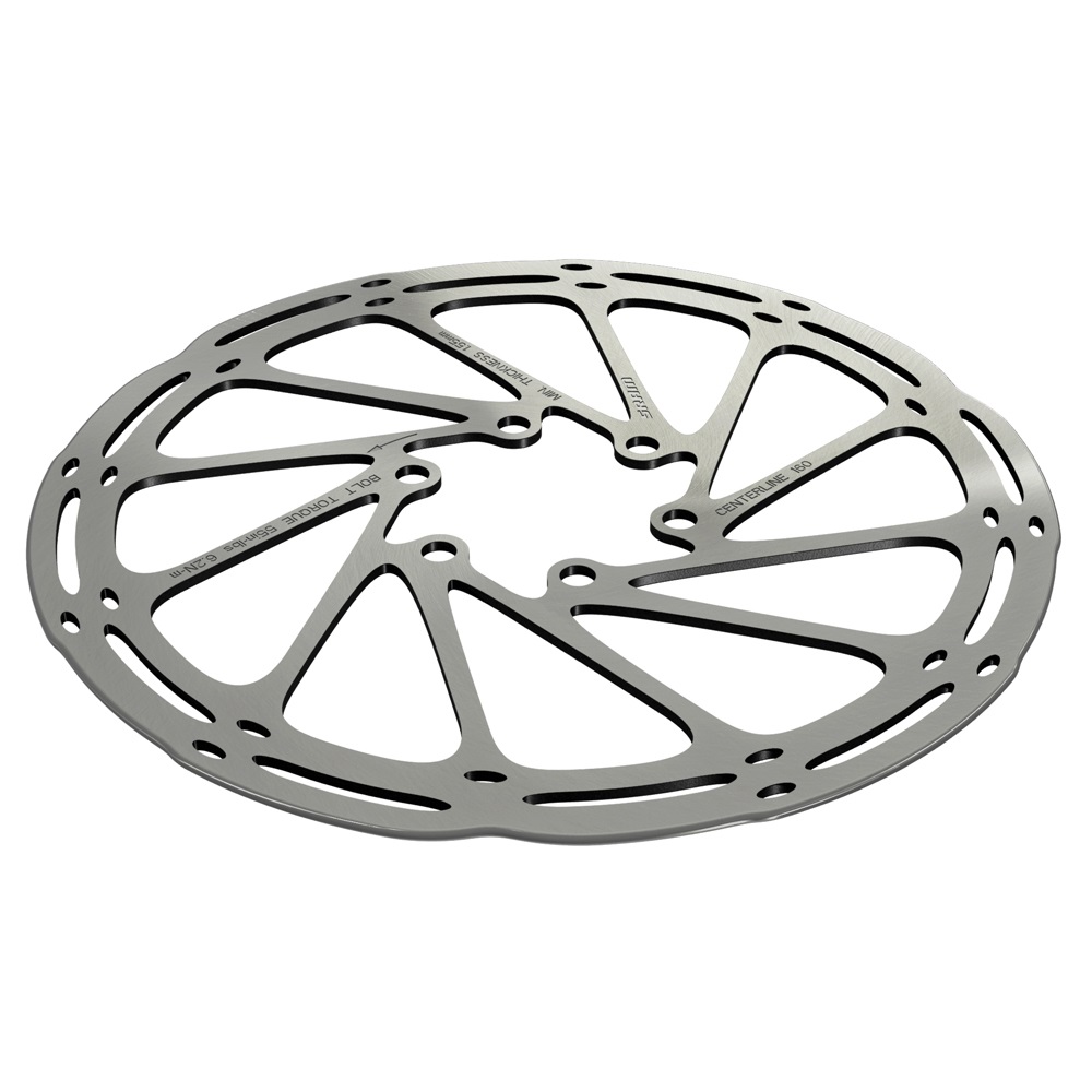 SRAM Centerline Disco Freno 140mm 6 Fori con Profilo Raccordato - Argento