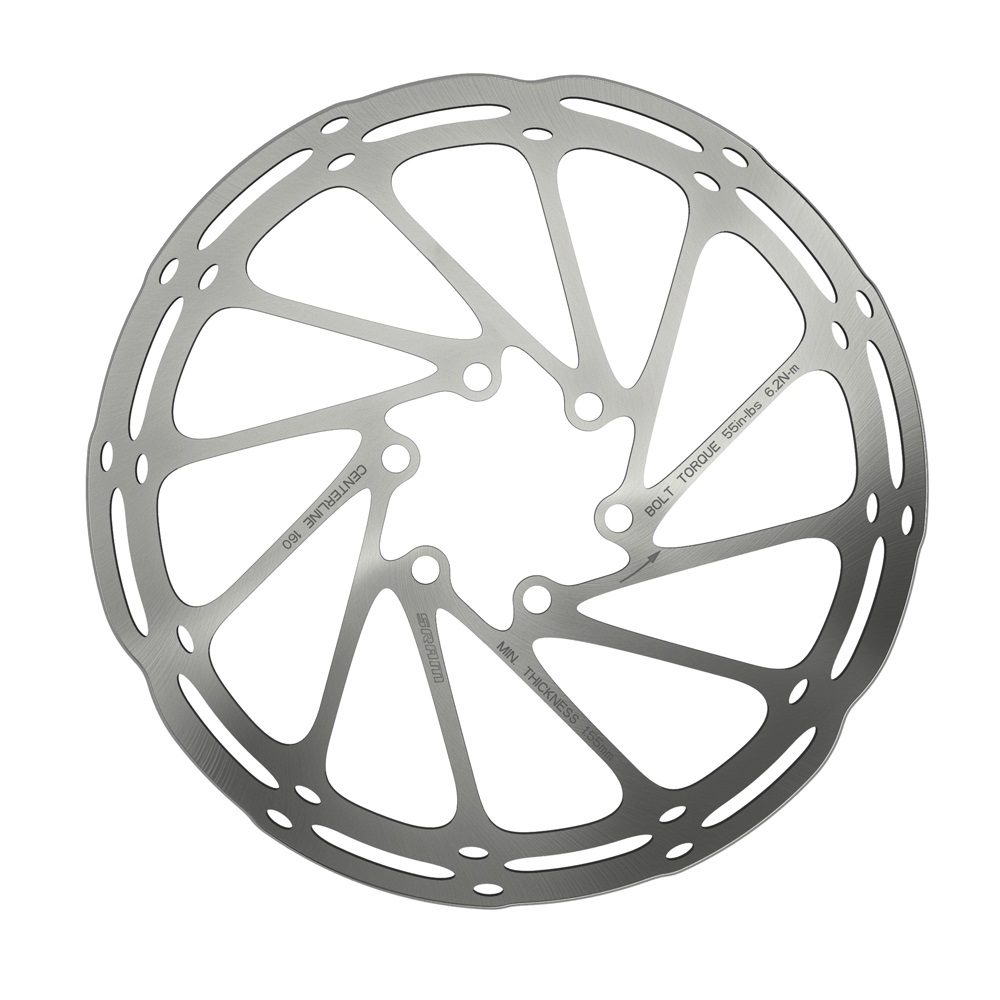 SRAM Centerline Disco Freno 220mm 6 Fori - Grigio, Superficie Liscia e Uniforme, Bordi Arrotondati, Conformità UCI