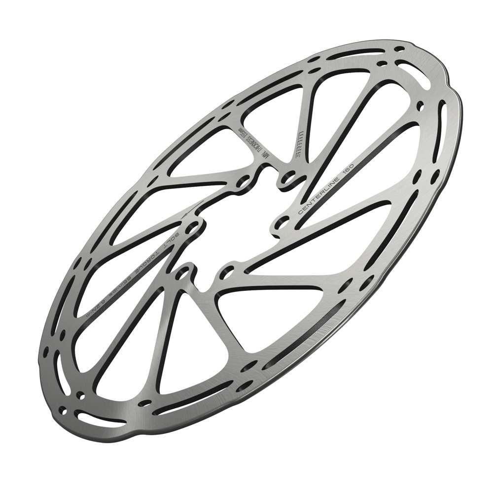 SRAM Centerline Disco Freno 220mm 6 Fori - Grigio, Superficie Liscia e Uniforme, Bordi Arrotondati, Conformità UCI