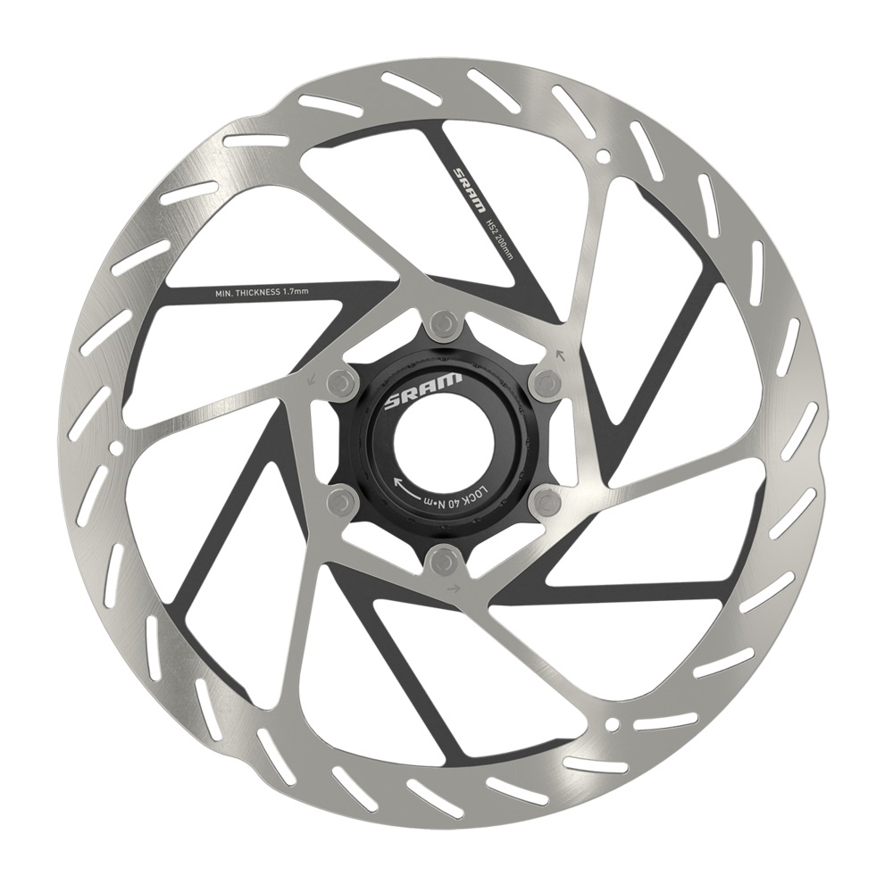 Sram HS2 Disco Freno 220mm - Centerlock e 6 Fori, Spessore 2mm, Argento, per Enduro e All Mountain