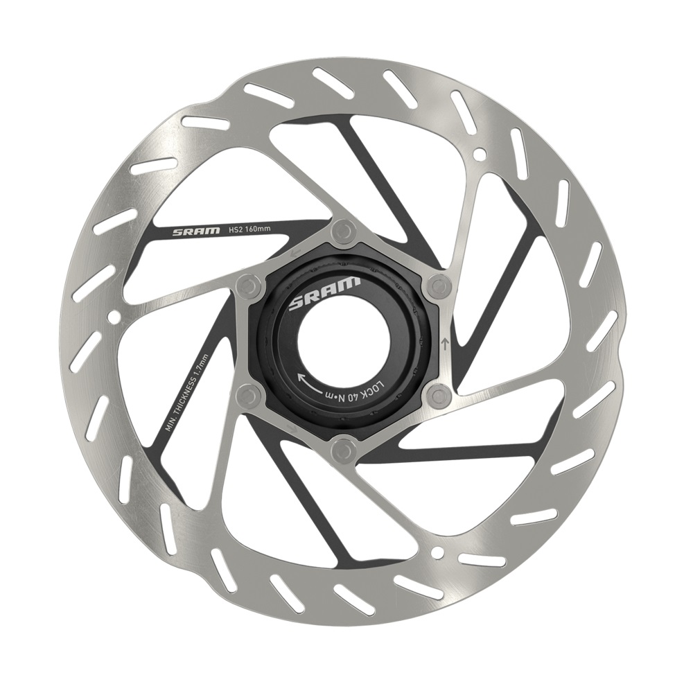 SRAM HS2 Disco Freno 180mm Centerlock Argento/Nero - Prestazioni Superiori per Mountain Bike