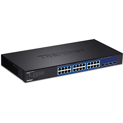 Trendnet TEG-30284 Switch di Rete Gestito Gigabit Ethernet 24 Porte RJ-45 (10/100/1000) con 4 Moduli SFP - Capacità di Commutazione 128 Gbit/s - 1U Nero