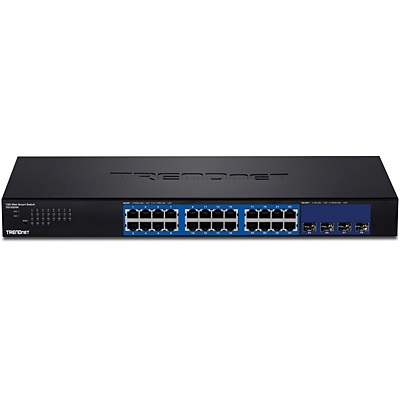 Trendnet TEG-30284 Switch di Rete Gestito Gigabit Ethernet 24 Porte RJ-45 (10/100/1000) con 4 Moduli SFP - Capacità di Commutazione 128 Gbit/s - 1U Nero