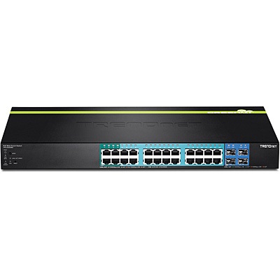 Trendnet TPE-2840WS Switch di Rete Gestito Gigabit Ethernet 24 Porte RJ-45 con Supporto Power over Ethernet (PoE) e 4 Slot SFP - Nero