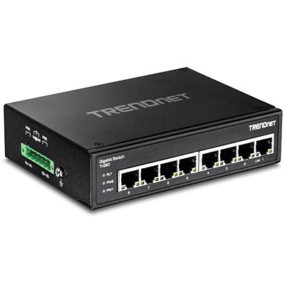 TRENDnet TI-G80 Switch di rete non gestito L2 Gigabit Ethernet 8 porte RJ-45 (10/100/1000) Hardened Industrial DIN-Rail