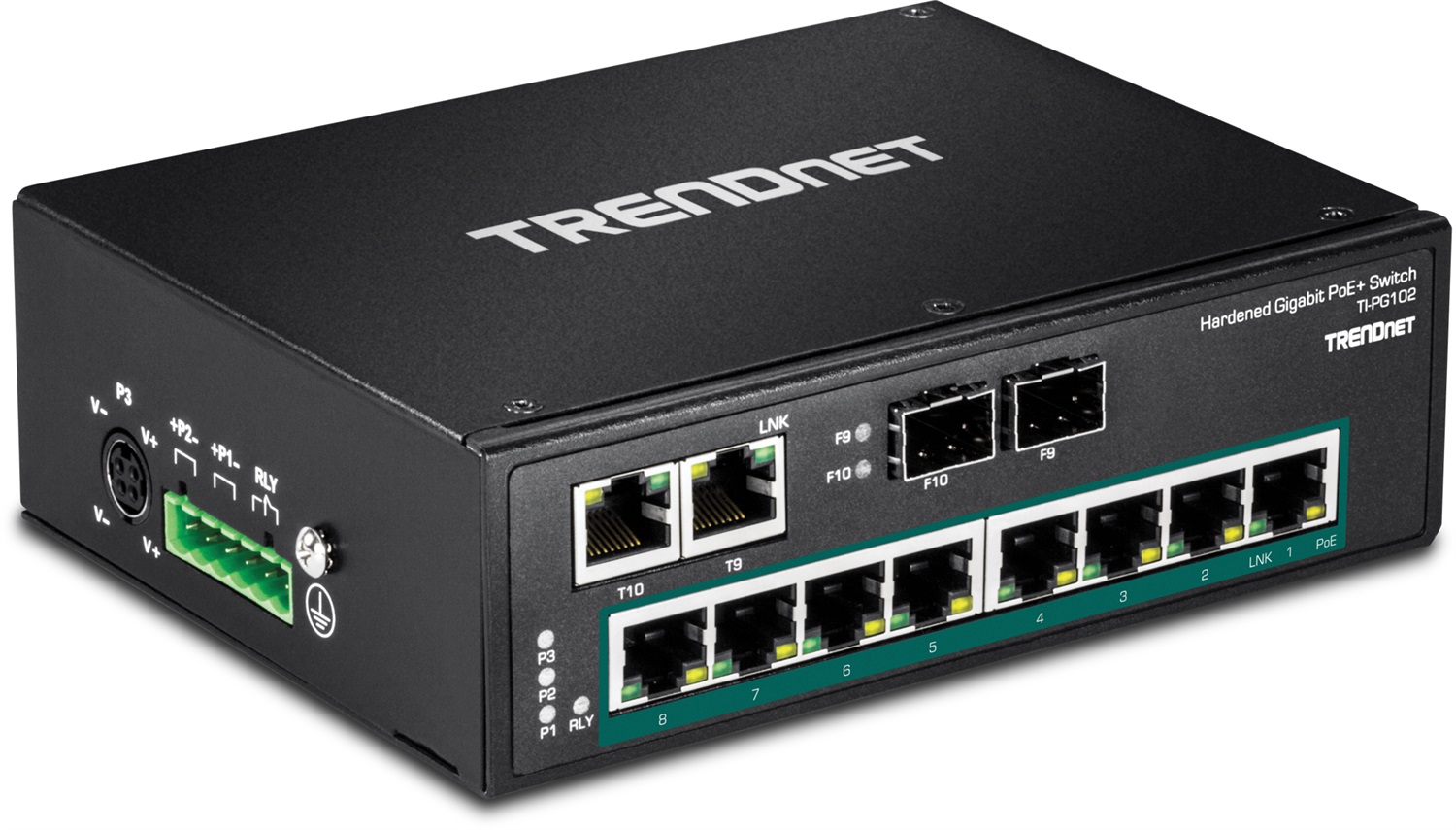 Trendnet TI-PG102 Switch di Rete Non Gestito Gigabit Ethernet (10/100/1000) con 10 Porte RJ-45 e Supporto Power over Ethernet (PoE) - Nero