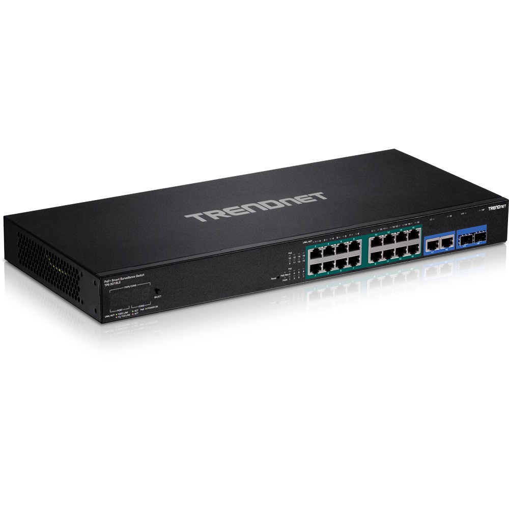 Trendnet TPE-3018LS Switch di Rete Gestito 18 Porte Gigabit Ethernet (10/100/1000) PoE Rack 1U Nero