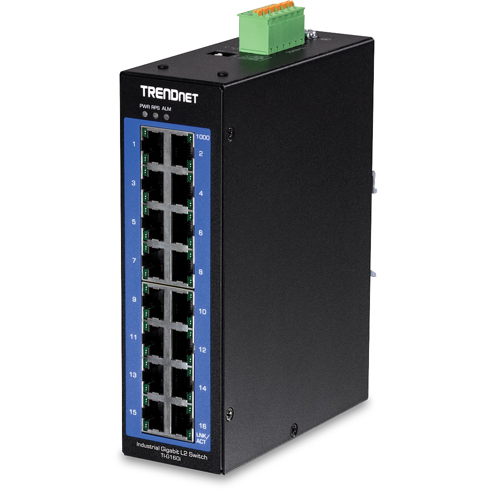 TRENDnet TI-G160i Switch Gestito L2 Gigabit Ethernet 16-Port (10/100/1000) Nero