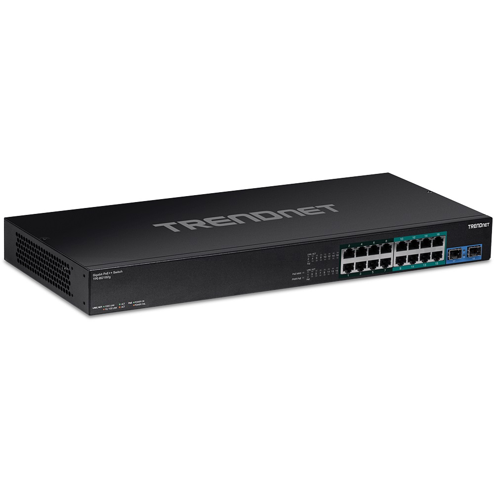 Trendnet TPE-BG182G Switch di Rete Non Gestito Gigabit Ethernet (10/100/1000) con 8 Porte RJ-45 e Supporto Power over Ethernet (PoE) 1U Nero