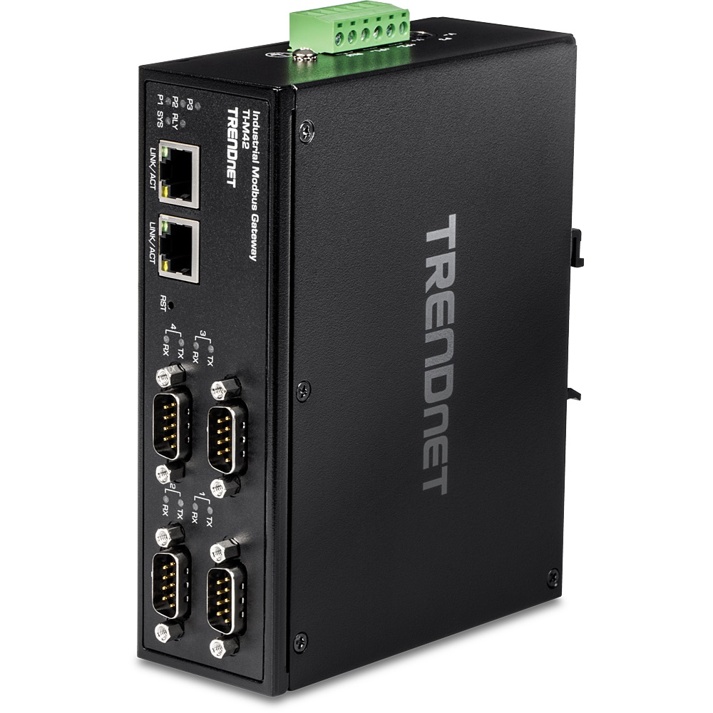 Trendnet TI-M42 Gateway/Controller 10/100 Mbit/s, Nero, IP30, 4 Porte Seriali DB-9
