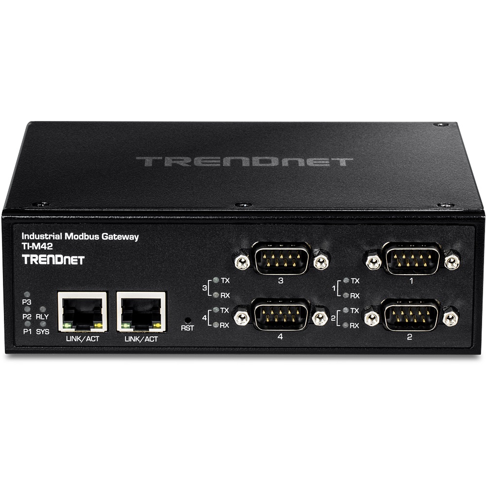 Trendnet TI-M42 Gateway/Controller 10/100 Mbit/s, Nero, IP30, 4 Porte Seriali DB-9