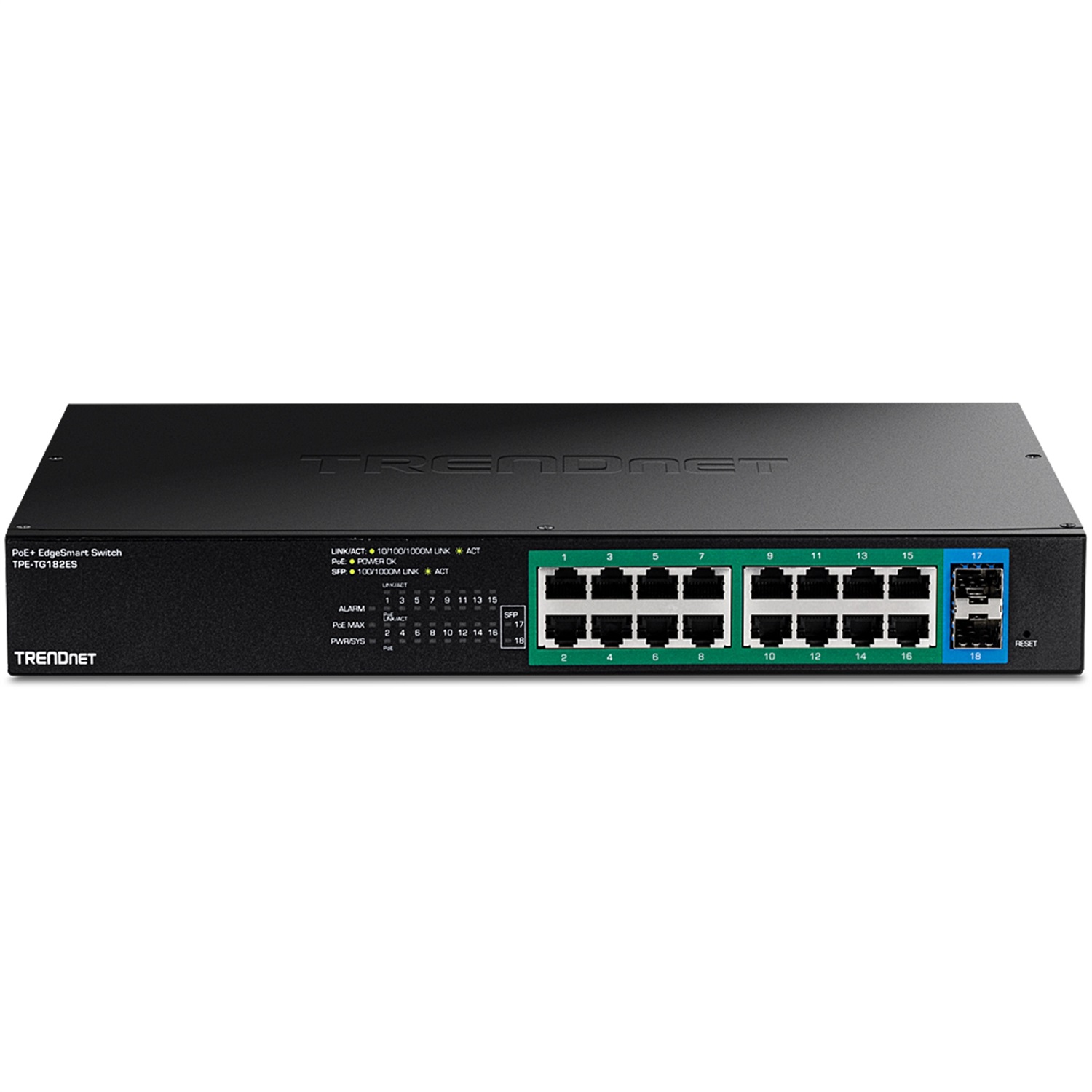 Trendnet TPE-TG182ES Switch di Rete Gestito 18 Porte Gigabit Ethernet (10/100/1000) con Supporto Power over Ethernet (PoE) - Nero