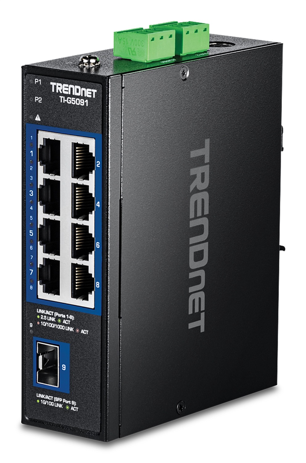 Trendnet TI-G5091 Switch di rete Non gestito 9-Port Industriale 2.5G DIN-Rail