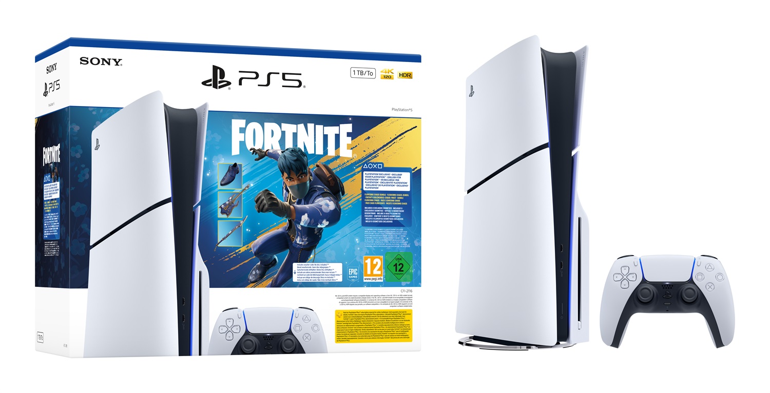 Sony PlayStation 5 Slim 1TB Console Blu Ray con Fortnite Flowering