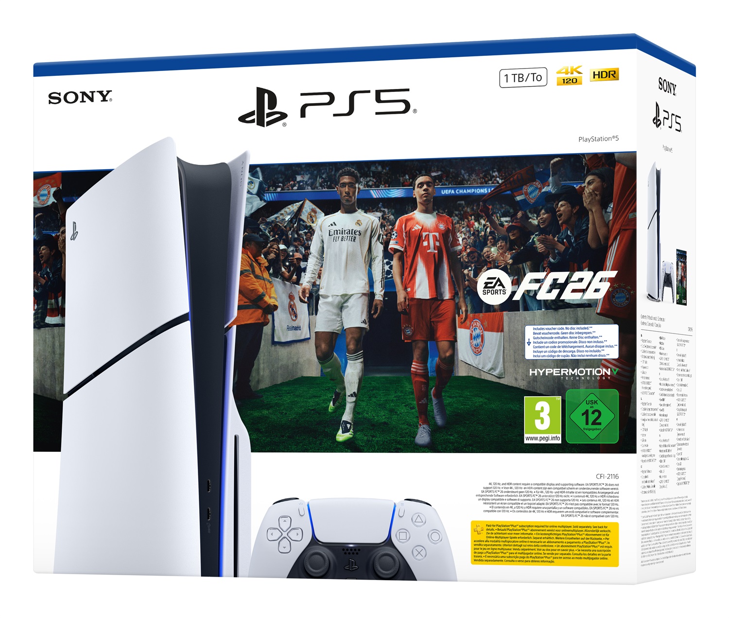 Sony PlayStation 5 Slim 1TB Bundle con EA Sports FC 26 - Console Blu Ray Edition, Wi-Fi, Nero e Bianco