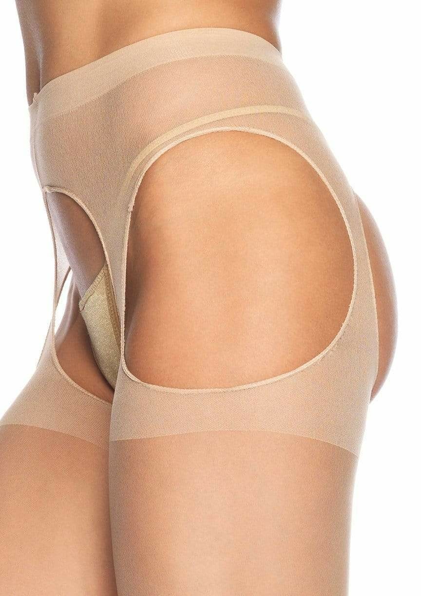Leg Avenue Collant e Calze con Reggicalze Integrato Nude - Velato, Taglia O/S, 100% Poliammide