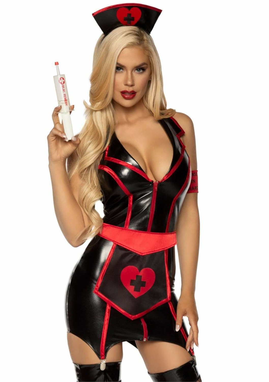 LEG AVENUE Costume Infermiera Sexy Naughty - Set Lingerie con Accessori e Design Provocante