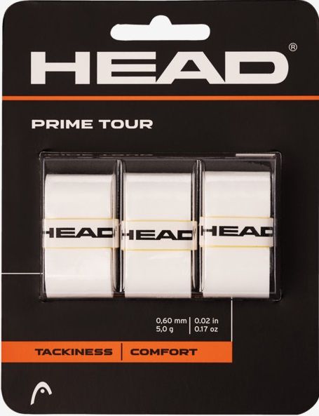 HEAD Prime Tour - Impugnatura per Racchetta Unisex, Bianco, Taglia Unica, Assorbimento Ottimale del Sudore e Comfort Innovativo