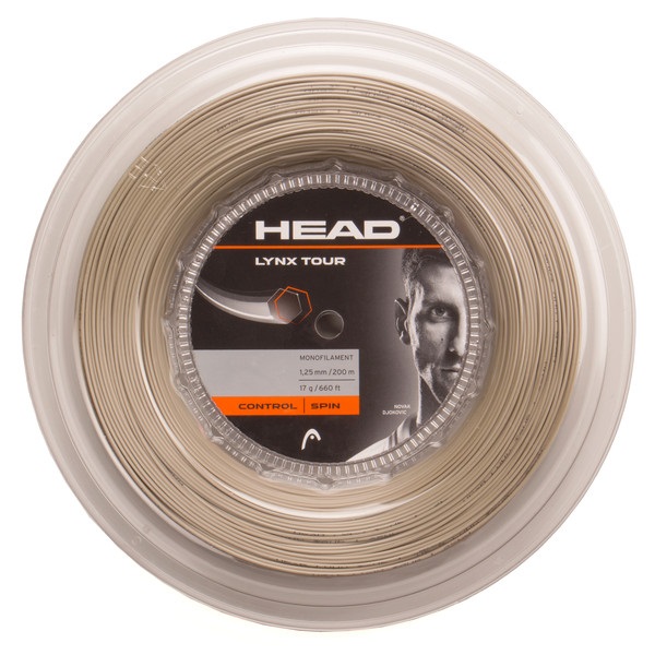 HEAD Lynx Tour Reel Corda da Tennis Monofilamento 1,25 mm Champagne - 200 m, Design Esagonale per Controllo e Rotazione