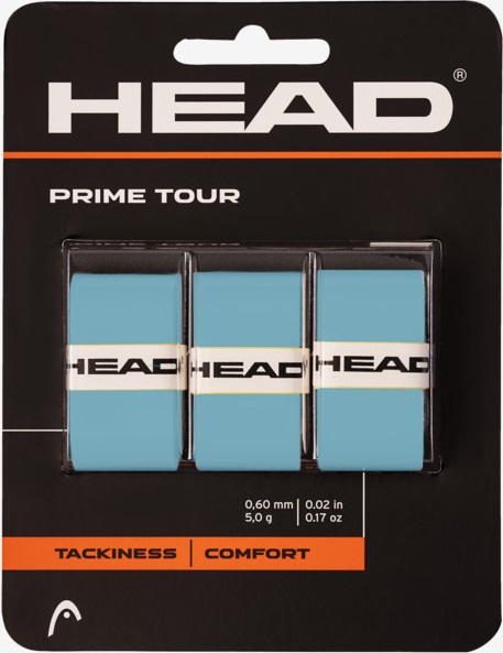 HEAD Overgrip Prime Tour - Confezione da 3, Blu, Comfort e Aderenza Ideale
