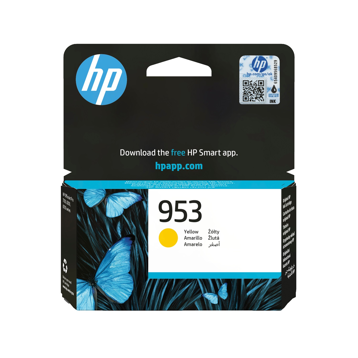 HP Cartuccia di inchiostro originale Giallo 953 F6U14AE - Compatibile con HP OfficeJet PRO 8710, 8720, 8730, 8740 e altri - Fino a 700 pagine