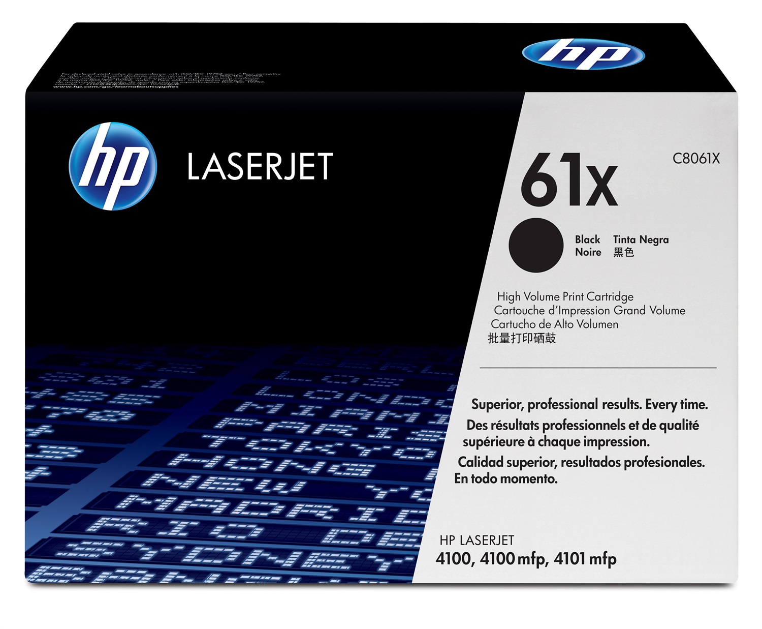 HP C8061X 61X Cartuccia Toner Nero Originale Alta Capacità - 10.000 Pagine per LaserJet 4100/4100 DTN/MFP/N/TN/4101 MFP