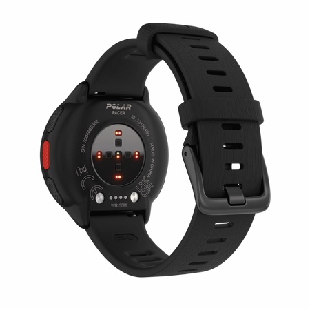 Polar Pacer - Smartwatch Sportivo GPS Nero con Display MIP 3,05 cm, Cardiofrequenzimetro e Funzionalità di Allenamento