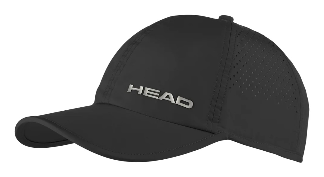 HEAD Pro Player Cap - Cappello Nero Unico Unisex in Microfibra, Leggero e Traspirante